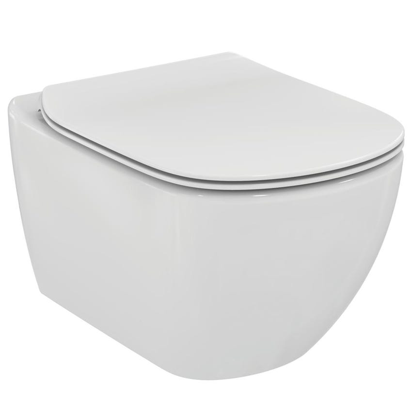 Immagine di Ideal Standard TESI vaso sospeso AquaBlade® con sedile slim senza chiusura rallentata, colore bianco T465301