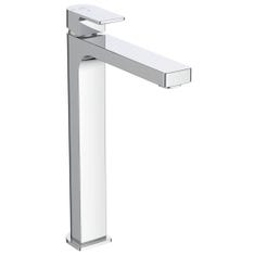 Immagine di Ideal Standard EDGE miscelatore monocomando da appoggio su piano H.29 cm, con sistema di apertura a freddo Bluestart, senza asta di comando e scarico piletta, finitura cromo A7115AA