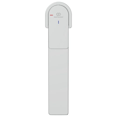 Immagine di Ideal Standard EDGE miscelatore monocomando da appoggio su piano H.29 cm, con sistema di apertura a freddo Bluestart, senza asta di comando e scarico piletta, finitura cromo A7115AA