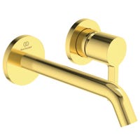 Immagine di Ideal Standard JOY miscelatore monocomando lavabo a parete P.18 cm, finitura brushed gold A7378A2