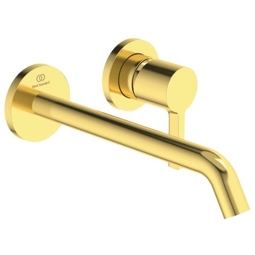 Ideal Standard A7379A2 JOY miscelatore monocomando lavabo a parete P.22 cm,  finitura brushed gold