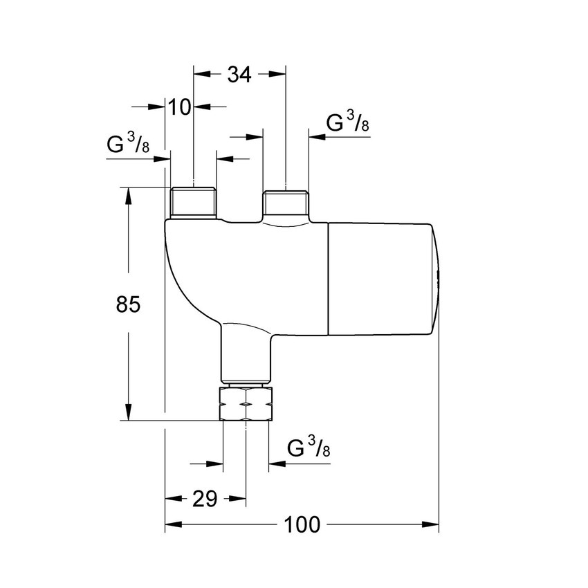 Dispositivo termostatico per sottolavabo e sottolavello