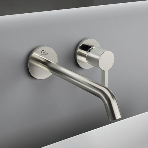 Immagine di Ideal Standard JOY miscelatore monocomando lavabo a parete P.22 cm, finitura silver storm A7379GN