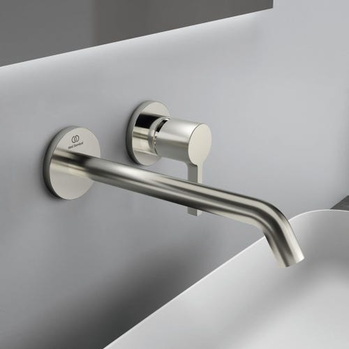 Immagine di Ideal Standard JOY miscelatore monocomando lavabo a parete P.22 cm, finitura silver storm A7379GN