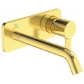 Immagine di Ideal Standard JOY miscelatore monocomando lavabo a parete P.18 cm, finitura brushed gold A7380A2