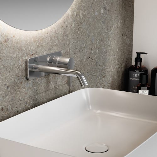 Immagine di Ideal Standard JOY miscelatore monocomando lavabo a parete P.18 cm, finitura cromo A7380AA