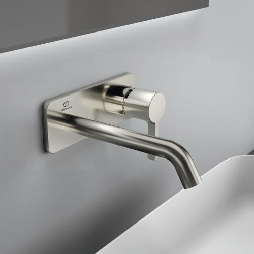Immagine di Ideal Standard JOY miscelatore monocomando lavabo a parete P.18 cm, finitura silver storm A7380GN