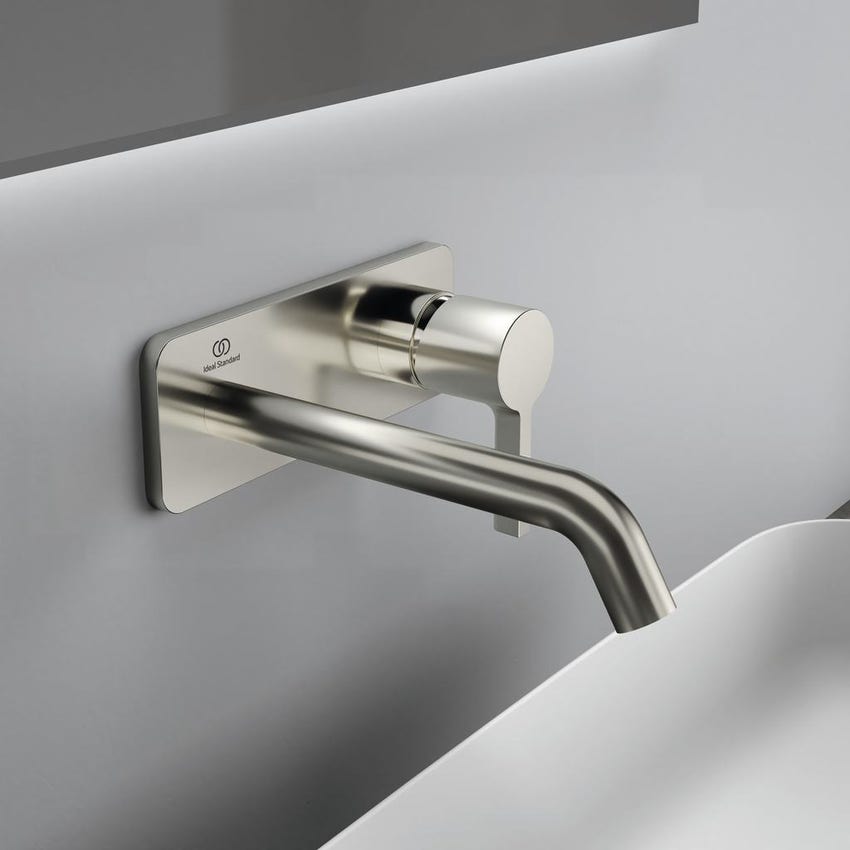 Immagine di Ideal Standard JOY miscelatore monocomando lavabo a parete P.18 cm, finitura silver storm A7380GN