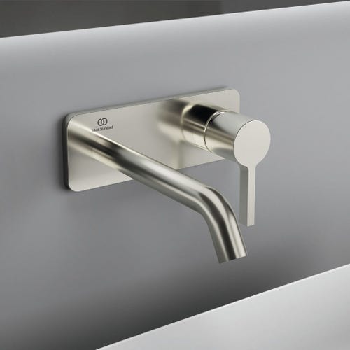 Immagine di Ideal Standard JOY miscelatore monocomando lavabo a parete P.18 cm, finitura silver storm A7380GN