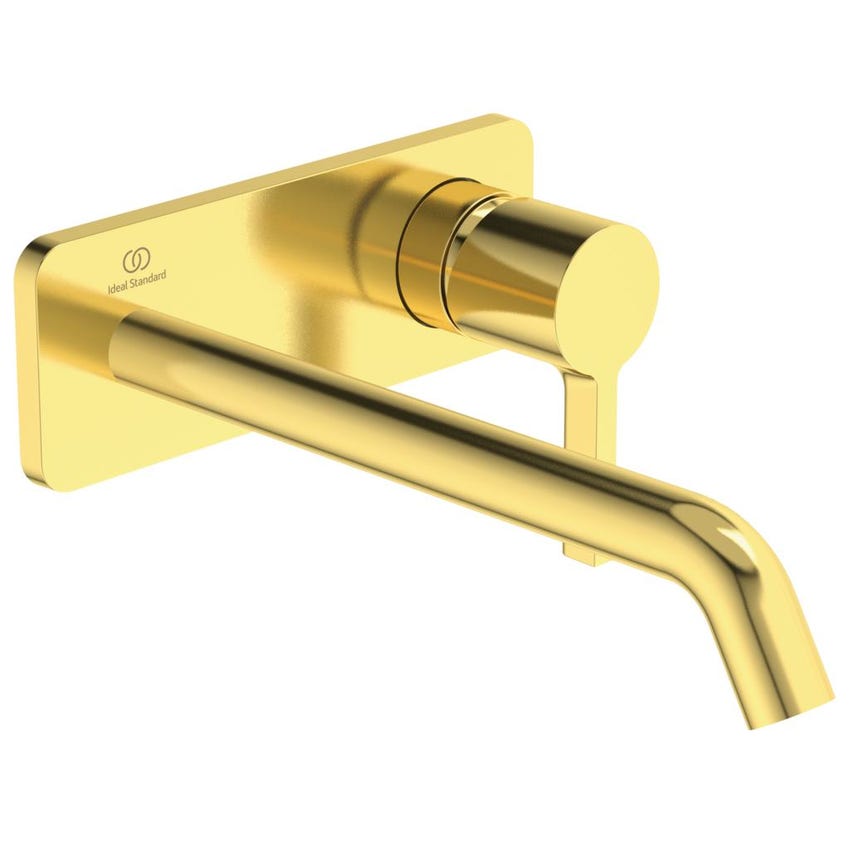 Immagine di Ideal Standard JOY miscelatore monocomando lavabo a parete P.24 cm, finitura brushed gold A7381A2
