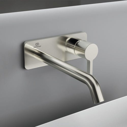 Immagine di Ideal Standard JOY miscelatore monocomando lavabo a parete P.24 cm, finitura silver storm A7381GN