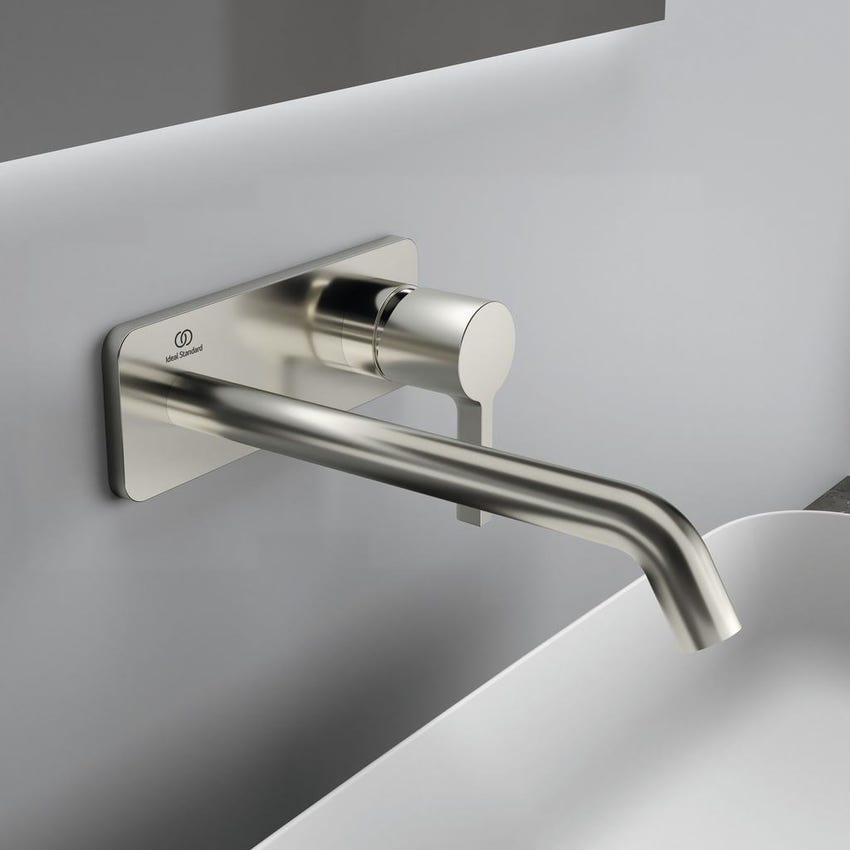 Immagine di Ideal Standard JOY miscelatore monocomando lavabo a parete P.24 cm, finitura silver storm A7381GN
