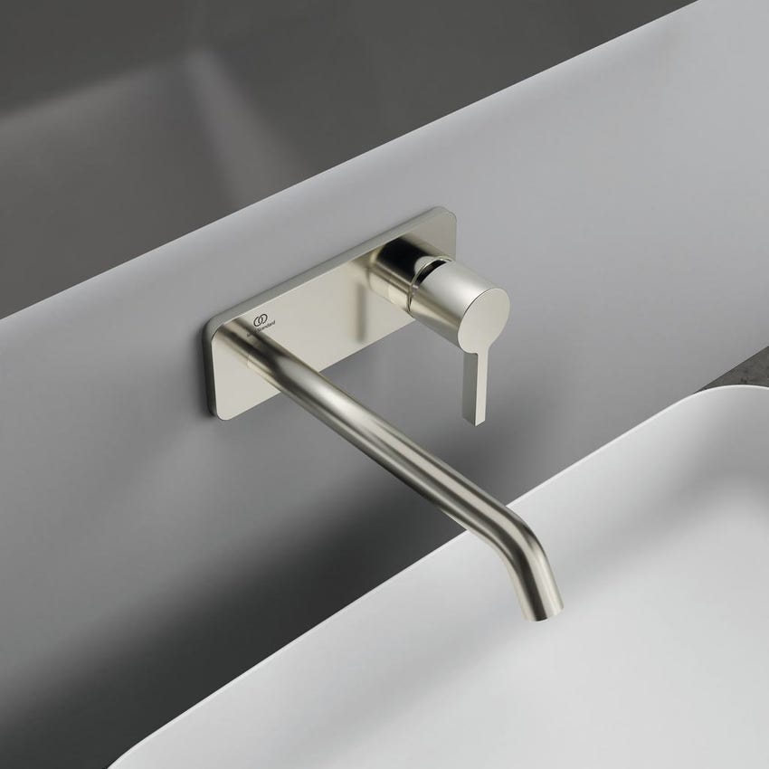 Immagine di Ideal Standard JOY miscelatore monocomando lavabo a parete P.24 cm, finitura silver storm A7381GN
