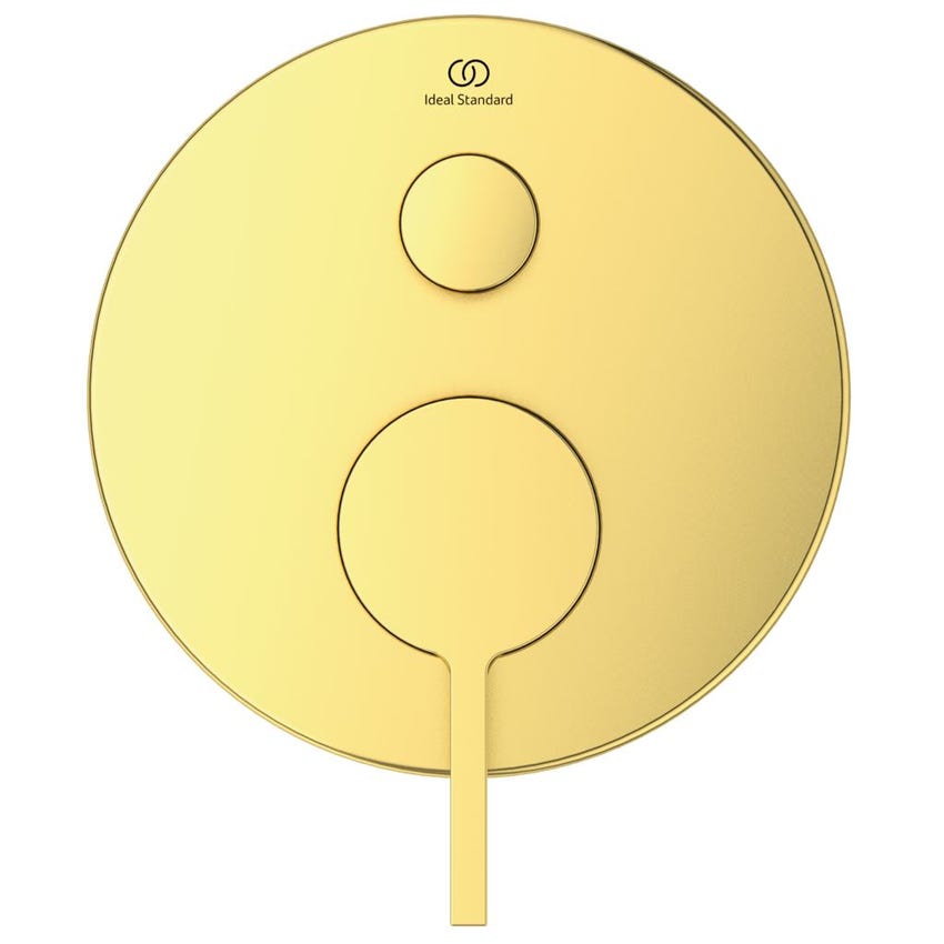 Immagine di Ideal Standard soluzione bagno completo, sanitari sospesi, lavabo con mobile 60 cm, doccia rettangolare 100x90 cm, colore bianco finitura lucido, rubinetteria finitura oro SING2