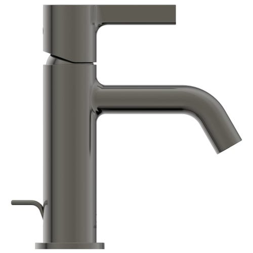 Immagine di Ideal Standard soluzione bagno completo, sanitari sospesi, lavabo 75 cm, colore bianco finitura lucido, mobile sottolavabo 120 cm, colore sunset finitura opaco, rubinetteria finitura magnetic grey SING4