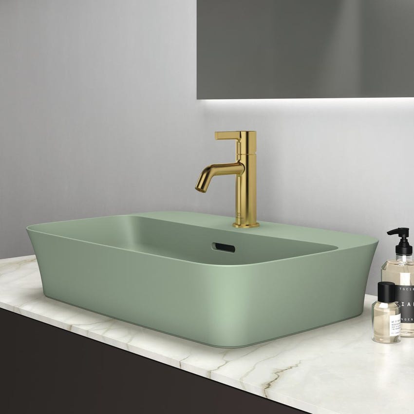 Immagine di Ideal Standard JOY miscelatore monocomando lavabo H.17 cm, senza scarico, finitura brushed gold BC776A2