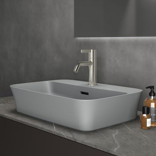 Immagine di Ideal Standard JOY miscelatore monocomando lavabo H.17 cm, senza scarico, finitura silver storm BC776GN