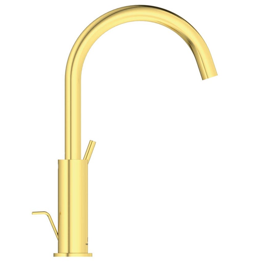 Immagine di Ideal Standard JOY miscelatore monocomando lavabo H.31 cm, con scarico, finitura brushed gold BC777A2