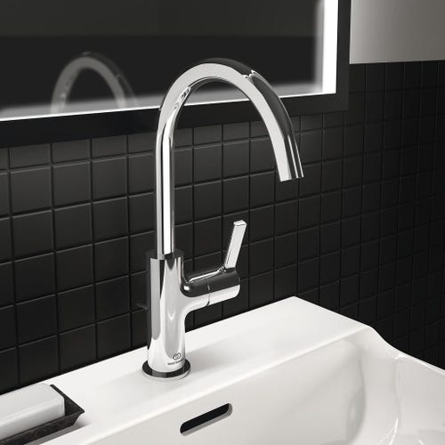 Immagine di Ideal Standard JOY miscelatore monocomando lavabo H.31 cm, con scarico, finitura cromo BC777AA