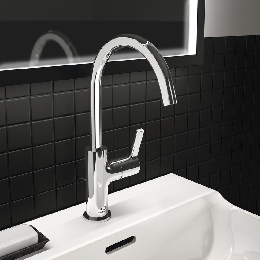 Immagine di Ideal Standard JOY miscelatore monocomando lavabo H.31 cm, con scarico, finitura cromo BC777AA
