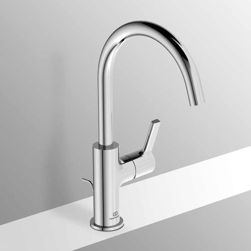 Immagine di Ideal Standard JOY miscelatore monocomando lavabo H.31 cm, con scarico, finitura cromo BC777AA