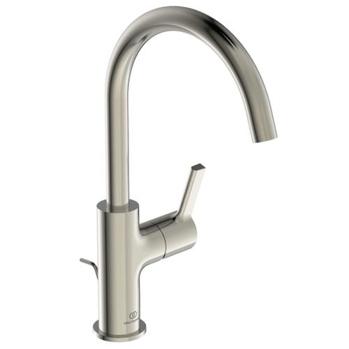 Immagine di Ideal Standard JOY miscelatore monocomando lavabo H.31 cm, con scarico, finitura silver storm BC777GN