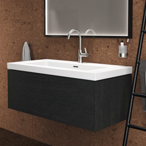 Immagine di Ideal Standard JOY miscelatore monocomando lavabo H.31 cm, con scarico, finitura silver storm BC777GN