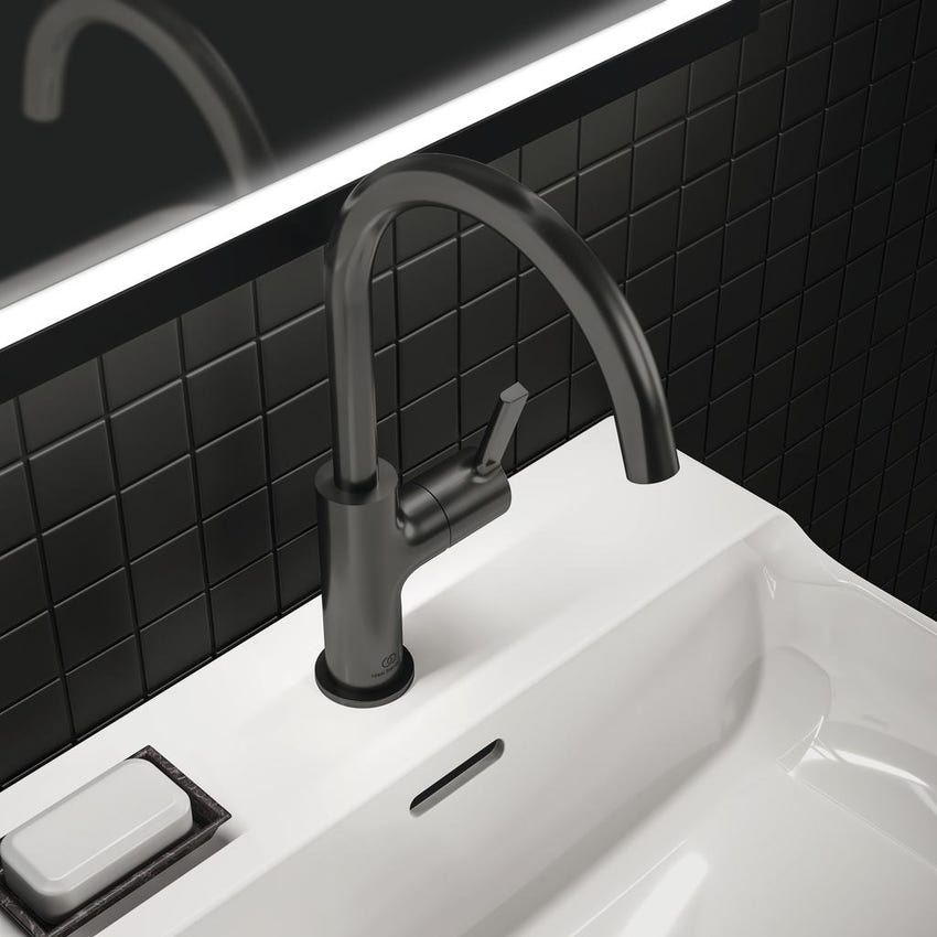 Immagine di Ideal Standard JOY miscelatore monocomando lavabo H.31 cm, senza scarico, finitura magnetic grey BC778A5