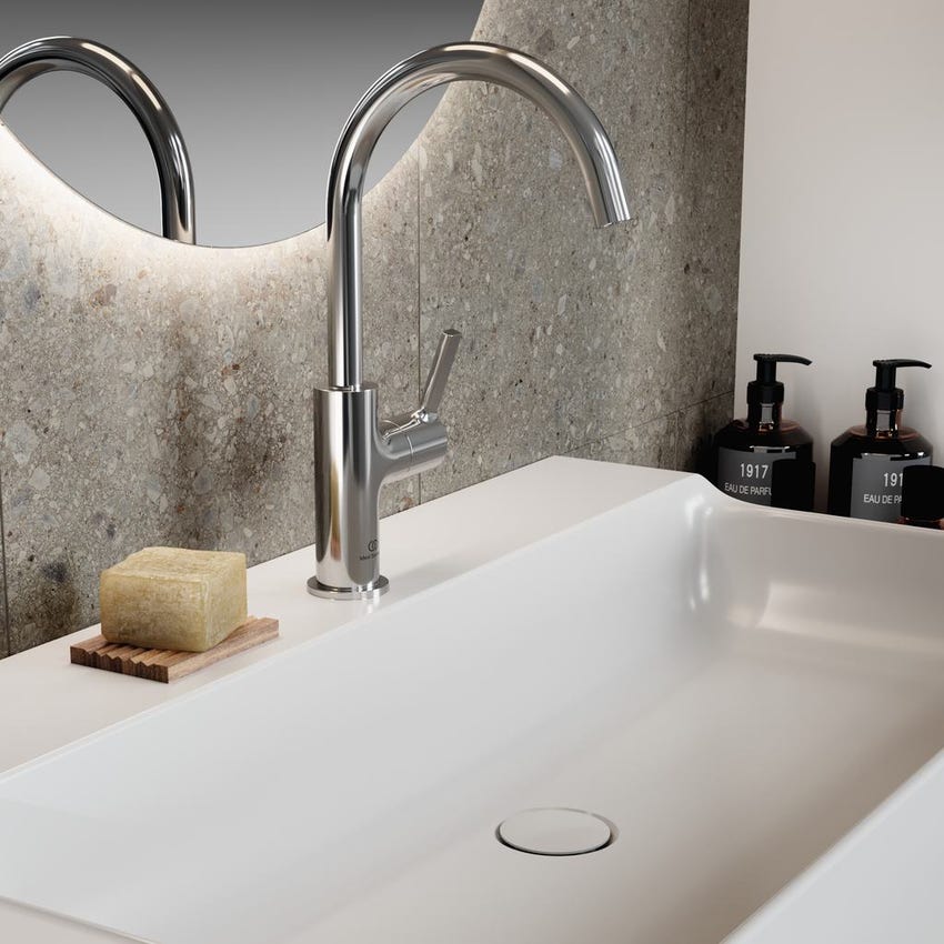 Immagine di Ideal Standard JOY miscelatore monocomando lavabo H.31 cm, senza scarico, finitura cromo BC778AA