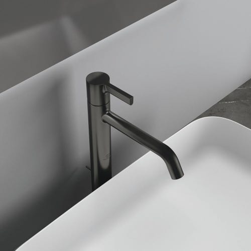 Immagine di Ideal Standard JOY miscelatore monocomando lavabo da appoggio H.31 cm, con scarico, finitura magnetic grey BC781A5