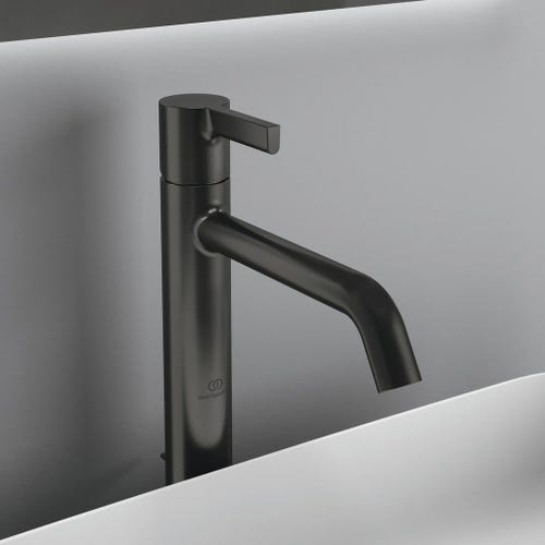 Immagine di Ideal Standard JOY miscelatore monocomando lavabo da appoggio H.31 cm, con scarico, finitura magnetic grey BC781A5