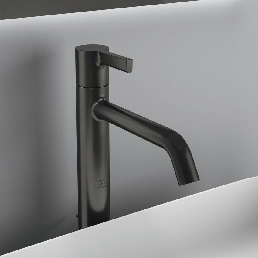Immagine di Ideal Standard JOY miscelatore monocomando lavabo da appoggio H.31 cm, con scarico, finitura magnetic grey BC781A5