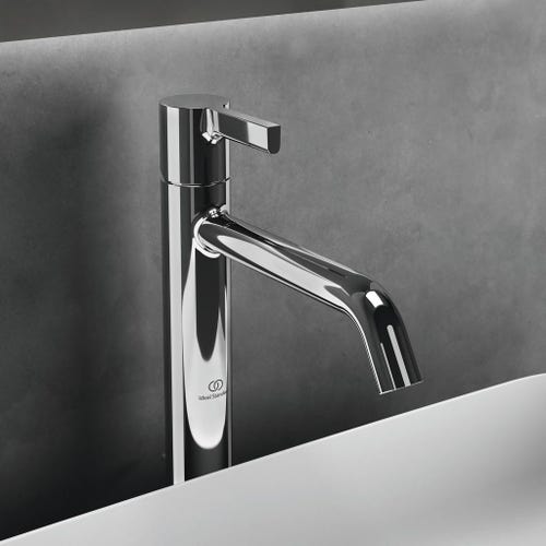Immagine di Ideal Standard JOY miscelatore monocomando lavabo da appoggio H.31 cm, con scarico, finitura cromo BC781AA