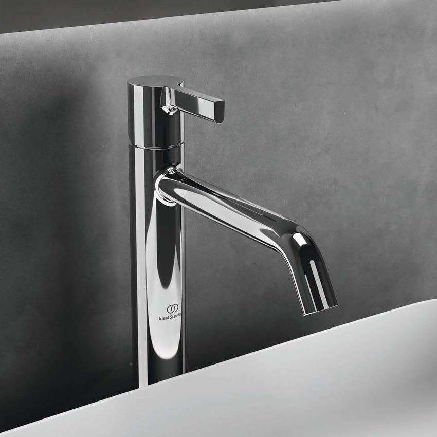 Immagine di Ideal Standard JOY miscelatore monocomando lavabo da appoggio H.31 cm, con scarico, finitura cromo BC781AA