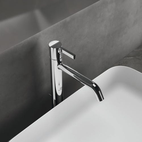 Immagine di Ideal Standard JOY miscelatore monocomando lavabo da appoggio H.31 cm, con scarico, finitura cromo BC781AA
