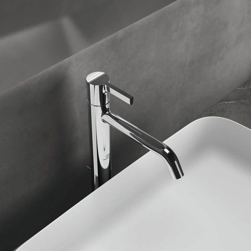 Immagine di Ideal Standard JOY miscelatore monocomando lavabo da appoggio H.31 cm, con scarico, finitura cromo BC781AA