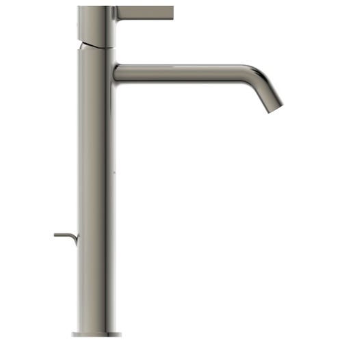 Immagine di Ideal Standard soluzione bagno completo, sanitari sospesi, lavabo 55 cm, colore bianco finitura lucido, doccia rettangolare 140x70 cm, colore grigio cemento finitura pietra opaco, rubinetteria finitura silver storm SING7