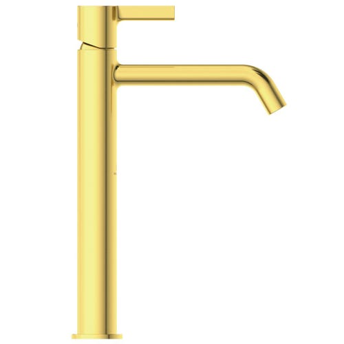 Immagine di Ideal Standard JOY miscelatore monocomando lavabo da appoggio H.31.3 cm, senza scarico, finitura brushed gold BC782A2