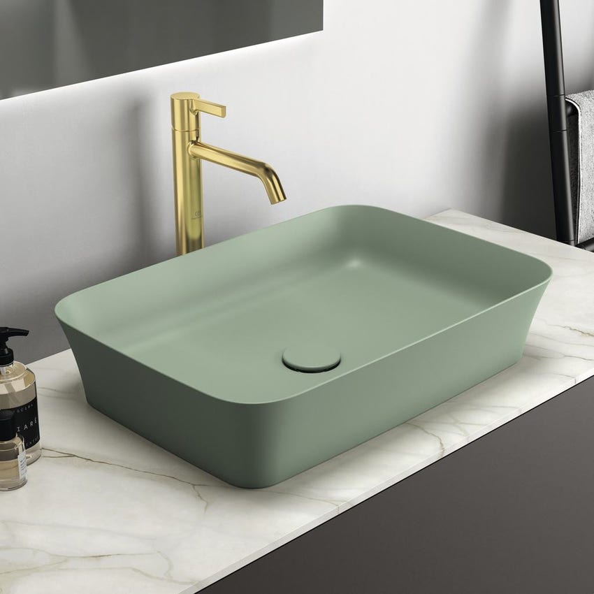 Immagine di Ideal Standard JOY miscelatore monocomando lavabo da appoggio H.31.3 cm, senza scarico, finitura brushed gold BC782A2