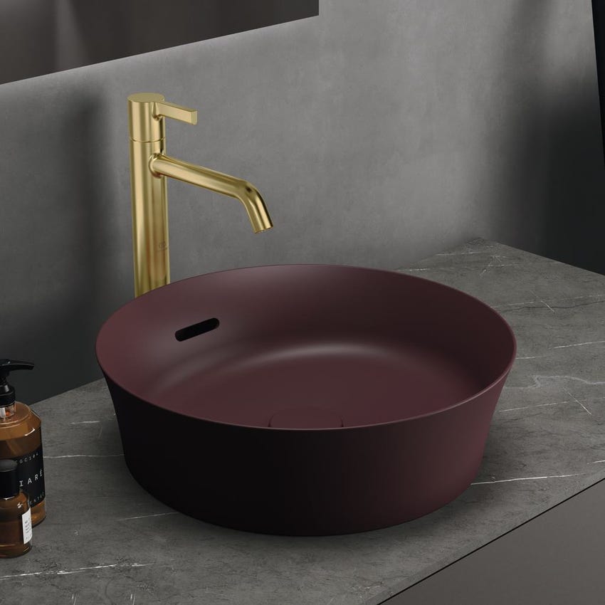 Immagine di Ideal Standard JOY miscelatore monocomando lavabo da appoggio H.31.3 cm, senza scarico, finitura brushed gold BC782A2