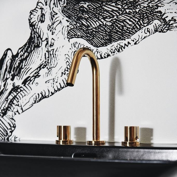 Immagine di Ideal Standard JOY miscelatore monocomando lavabo 3 fori, con scarico, finitura brushed gold BC783A2