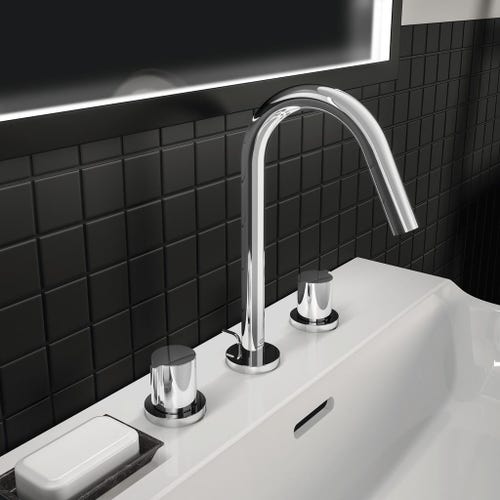 Immagine di Ideal Standard JOY miscelatore monocomando lavabo 3 fori, con scarico, finitura cromo BC783AA