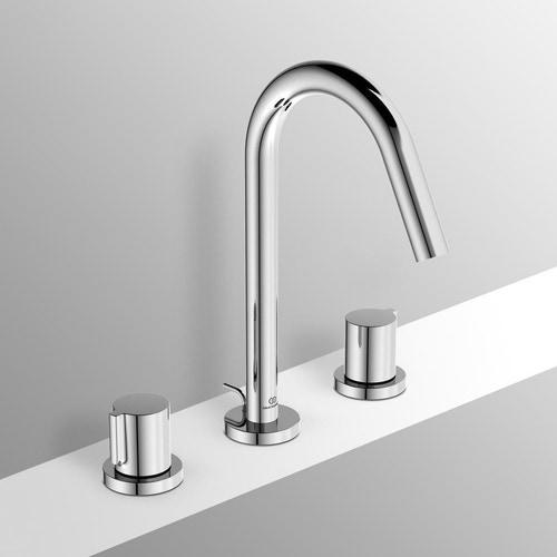 Immagine di Ideal Standard JOY miscelatore monocomando lavabo 3 fori, con scarico, finitura cromo BC783AA