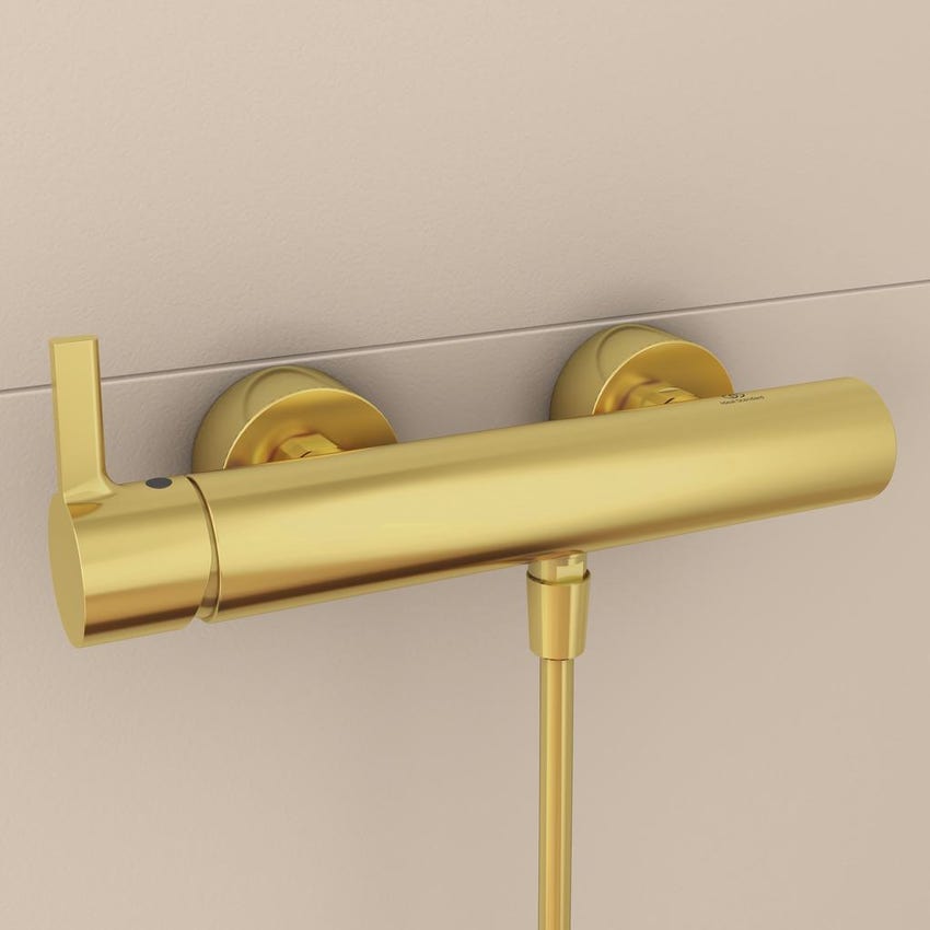 Immagine di Ideal Standard JOY miscelatore monocomando esterno per doccia, finitura brushed gold BC785A2