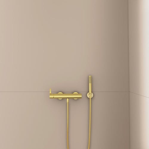 Immagine di Ideal Standard JOY miscelatore monocomando esterno per doccia, finitura brushed gold BC785A2