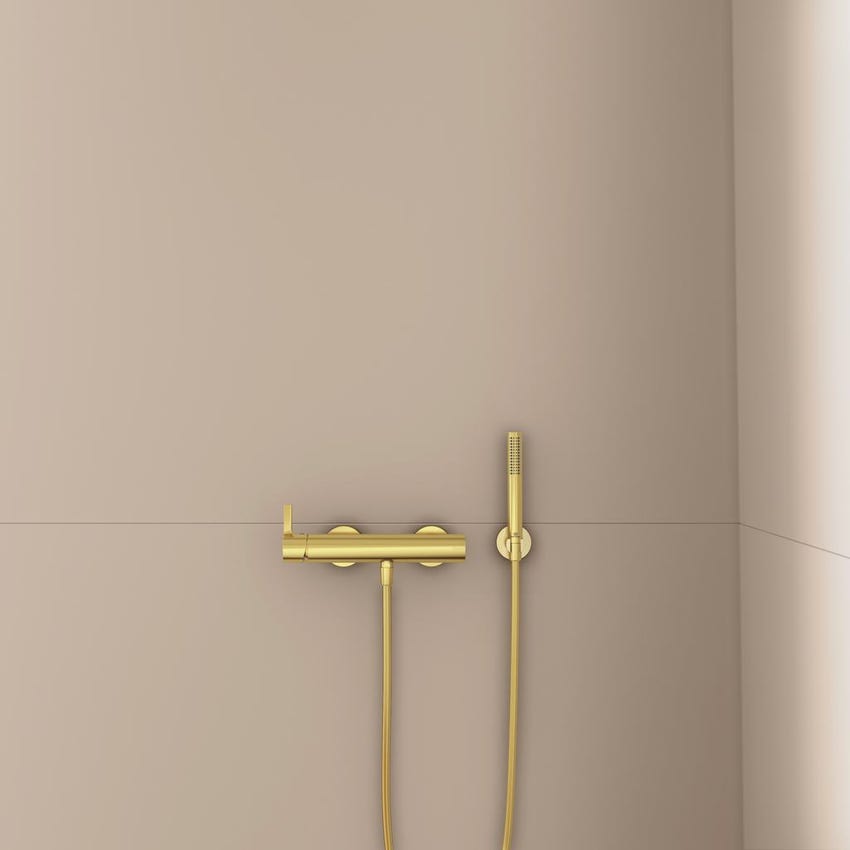 Immagine di Ideal Standard JOY miscelatore monocomando esterno per doccia, finitura brushed gold BC785A2