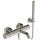Ideal Standard JOY miscelatore monocomando esterno per vasca/doccia, con doccetta a 1 funzione, supporto fisso a muro e flessibile 160 cm, finitura silver storm BC787GN