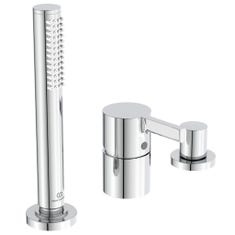 Immagine di Ideal Standard JOY gruppo bordo vasca 3 fori, con deviatore e doccetta stilo a 1 funzione, finitura cromo BC788AA