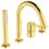 Immagine di Ideal Standard JOY gruppo bordo vasca 4 fori, con deviatore, bocca di erogazione, doccetta stilo a 1 funzione e porta doccetta, finitura brushed gold BC789A2
