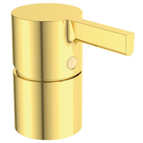 Immagine di Ideal Standard JOY gruppo bordo vasca 4 fori, con deviatore, bocca di erogazione, doccetta stilo a 1 funzione e porta doccetta, finitura brushed gold BC789A2